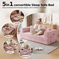 thumbnail image 5 of DILORA Convertible Sleeper Sofa Bed,Compressed Floor Boneless Couch,Modular Modern Corduroy Sofa for Living Room Bedroom,Easy Assembly(Pink)78.8'', 5 of 9
