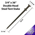 thumbnail image 2 of Moose Supply Heavy Duty Double Head Steel Tent Stakes 50 Pack, 3/4" x 36", 2 of 7
