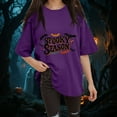 thumbnail image 2 of Hessimy women's Halloween Shirts Pumpkin T Shirt Short Sleeve Cute Graphic Tee Tops(Purple,XL), 2 of 6