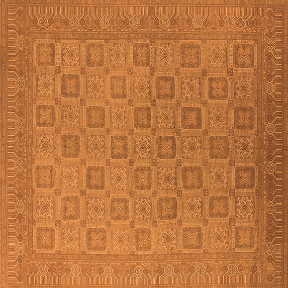 Ahgly Company Indoor Square Oriental Orange Industrial Area Rugs, 4' Square