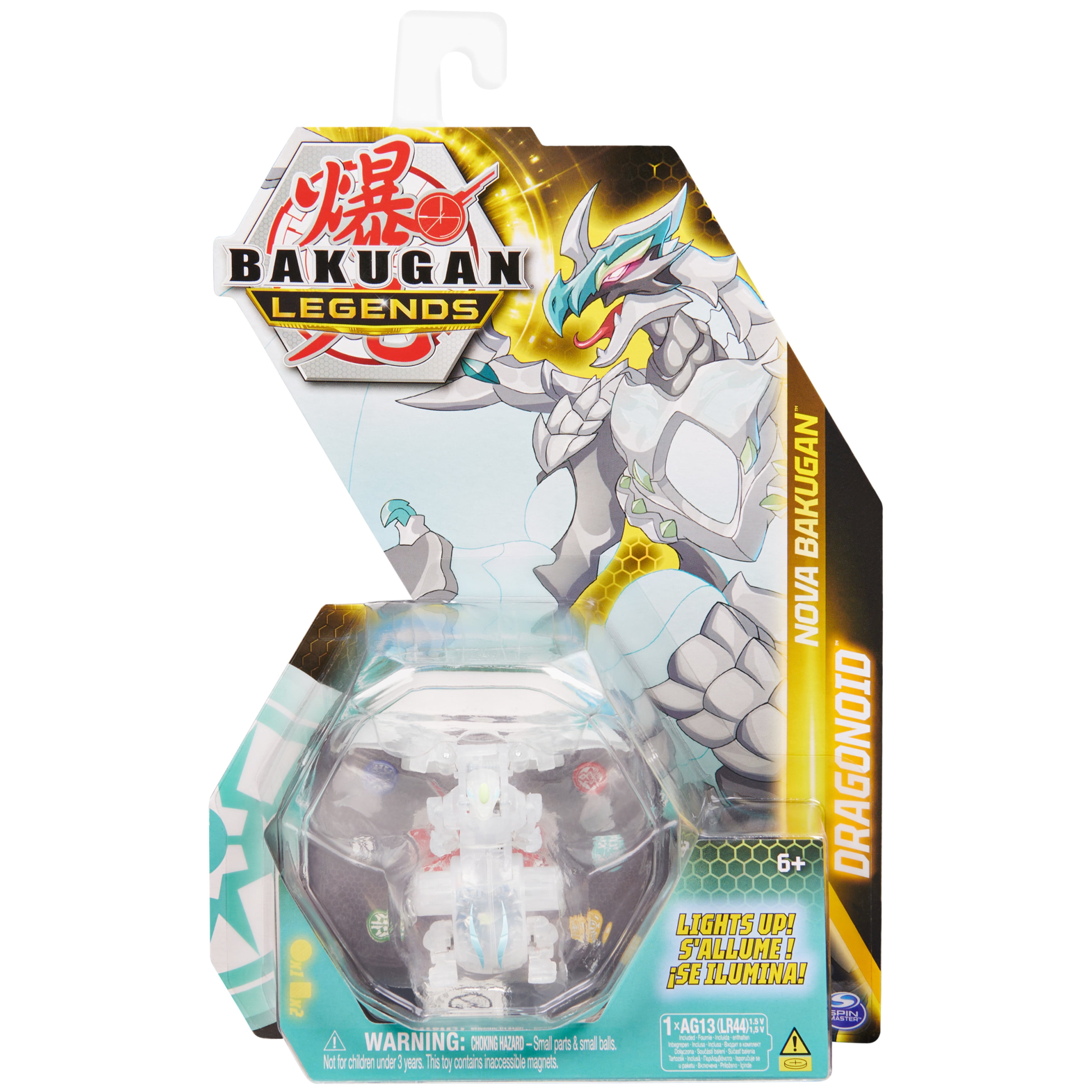 Bakugan Nova Dragonoid (White), Light Up Bakugan Action Figures Trading Card - Walmart.com