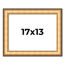 17x13 Frame Gold Plein Aire Solid Wood Picture Frame Width 2 Inches | Interior Frame Depth 0.5