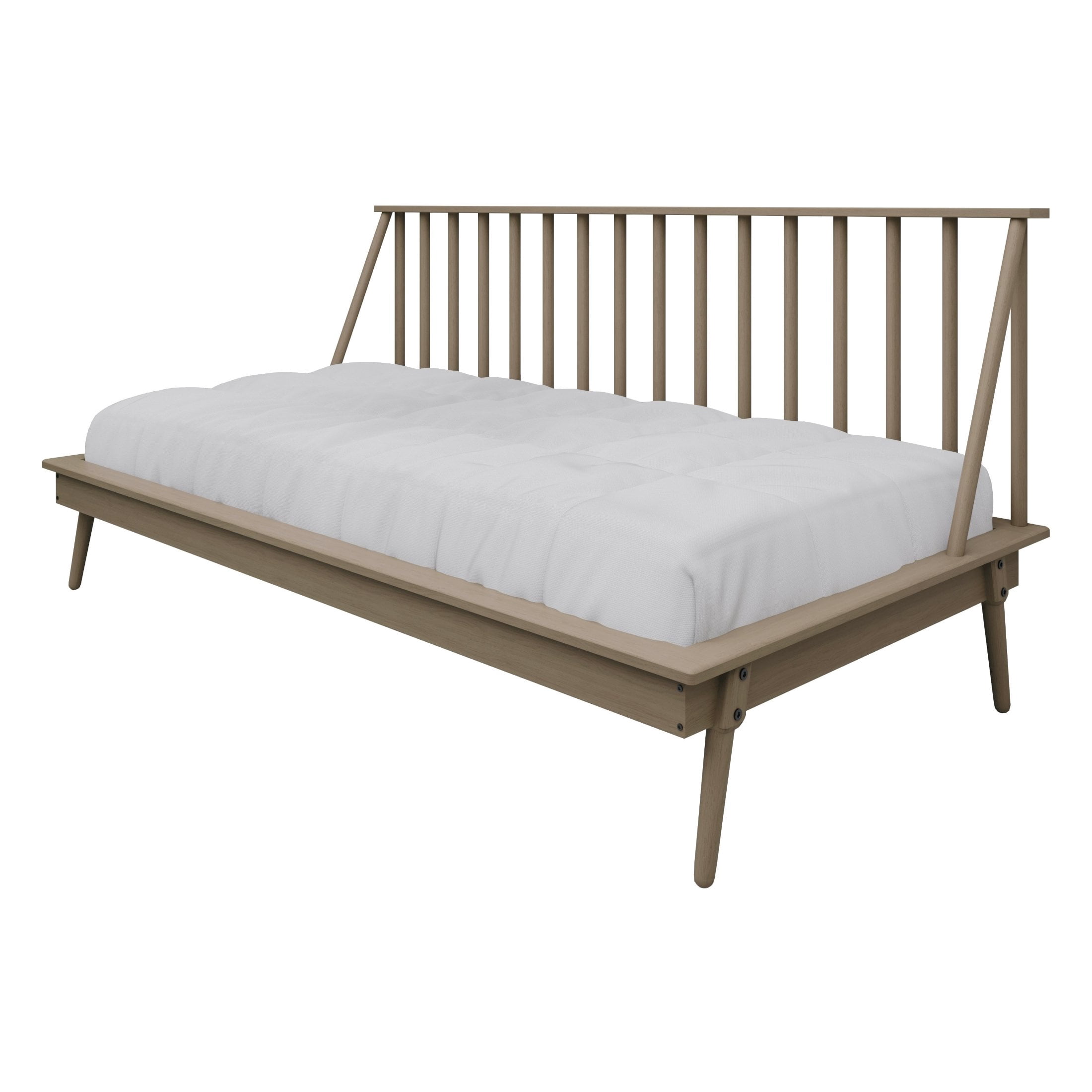 Castle Place Vintage Spindle Twin Size Wooden Daybed, Antique Gray