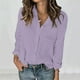 thumbnail image 2 of Tops básicos para mujer,Camisa informal de cuello en V para mujer, manga larga, botones y bolsillo, tejido suave, versátil para uso diario, sopatenor, 2 of 9