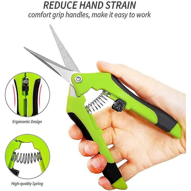 Garden Shears Pruning Shears For Deadheading Trimming Professional Hand Garden Scissors Straight Stainless Steel Blades Gardening Shears