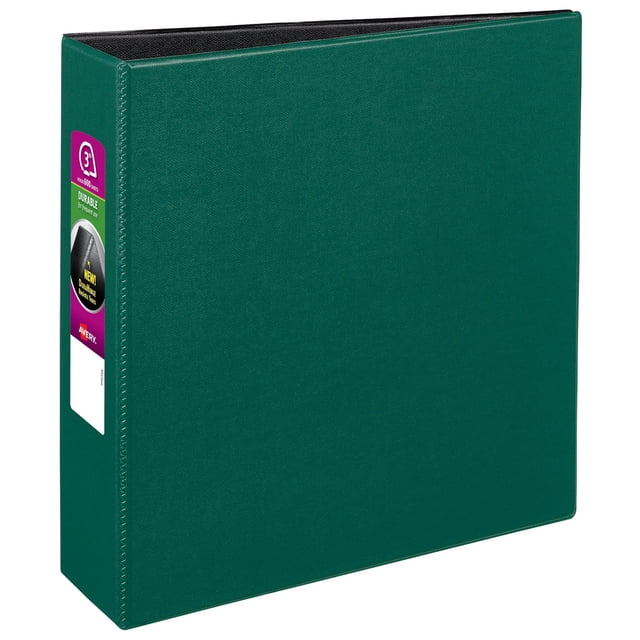 Carpeta duradera de 3 anillas, 3 anillas inclinadas, de Binder Avery, color verde