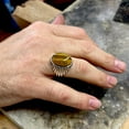 thumbnail image 3 of Oval Tiger Eye Ring, Man Handmade Silver Ring, Natural Tiger Gemstone Ring, Tiger Eye Signet Ring, Father Day Gift, 925k Sterling Silver, 3 of 4
