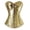 Gold, variant on Corset Top Bustier Faux Leather Front Zipper Burlesque Womens Plus Size Silver 2XL