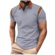 thumbnail image 2 of pstuiky camisetas de hombre, Camisa informal de color liso con cuello vuelto y manga corta de cedro para hombre camisas casuales para hombre xxl, 2 of 7