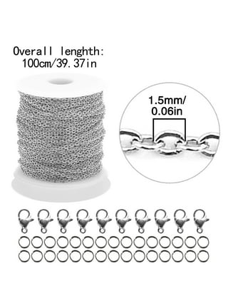  [33 Ft] Stainless Steel Paperclip Chains Roll, 3mm Width 304  Stainless Steel Oval Link Chains Spool Bulk for Jewelry Making : Arts,  Crafts & Sewing