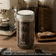 thumbnail image 2 of Coffee Canister With Superior Glass Airtight Coffee Container With One Way Air Exhaust Opening And Freshness For Coffee Grain Storage 57oz Large Capacity, 2 of 7