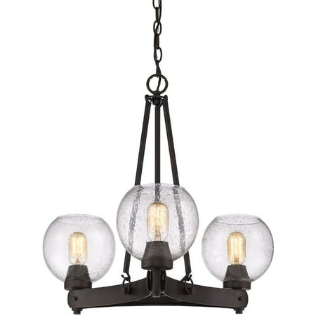 Beaumont Lane 3 Light Seeded Glass Chandelier In Rubbed Bronze