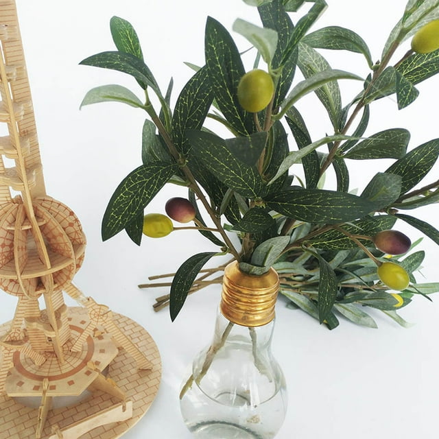 unbranded 2Ud Planta Artificial Rama De Oliva Verde Para Usar En Bodas Y Escritorios