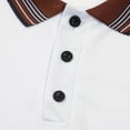 thumbnail image 5 of Men's Casual Ribbed Lapel Button Business Color Block T Shirt For Men, 5 of 5