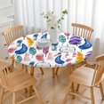thumbnail image 3 of Stretchable Bohemian Tablecloth with Vibrant Floral Design, Elastic Hem for Round Tables 52-56 Inches, Easy Care, 3 of 7