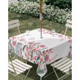 thumbnail image 3 of Square Outdoor Tablecloth with Umbrella Hole Pink Spring Floral Outside Table Cloth Waterproof Patio Table Cover Farmhouse Flowers Watercolor Zipper Tablecloths for Picnic Party Camping 54x54 Inch, 3 of 8