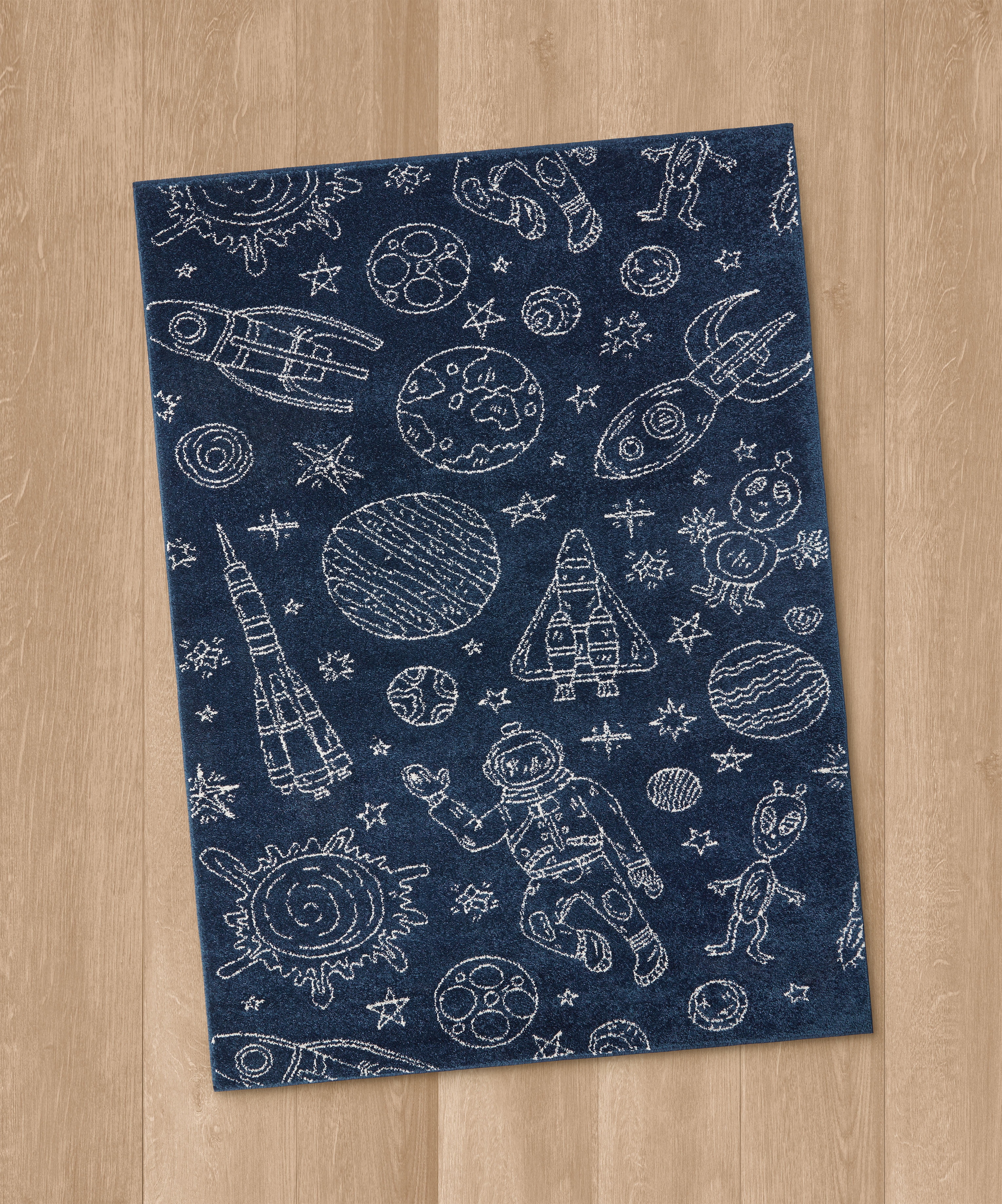 Mainstays Navy Space Indoor Rug, 5' 3"W x 7'L