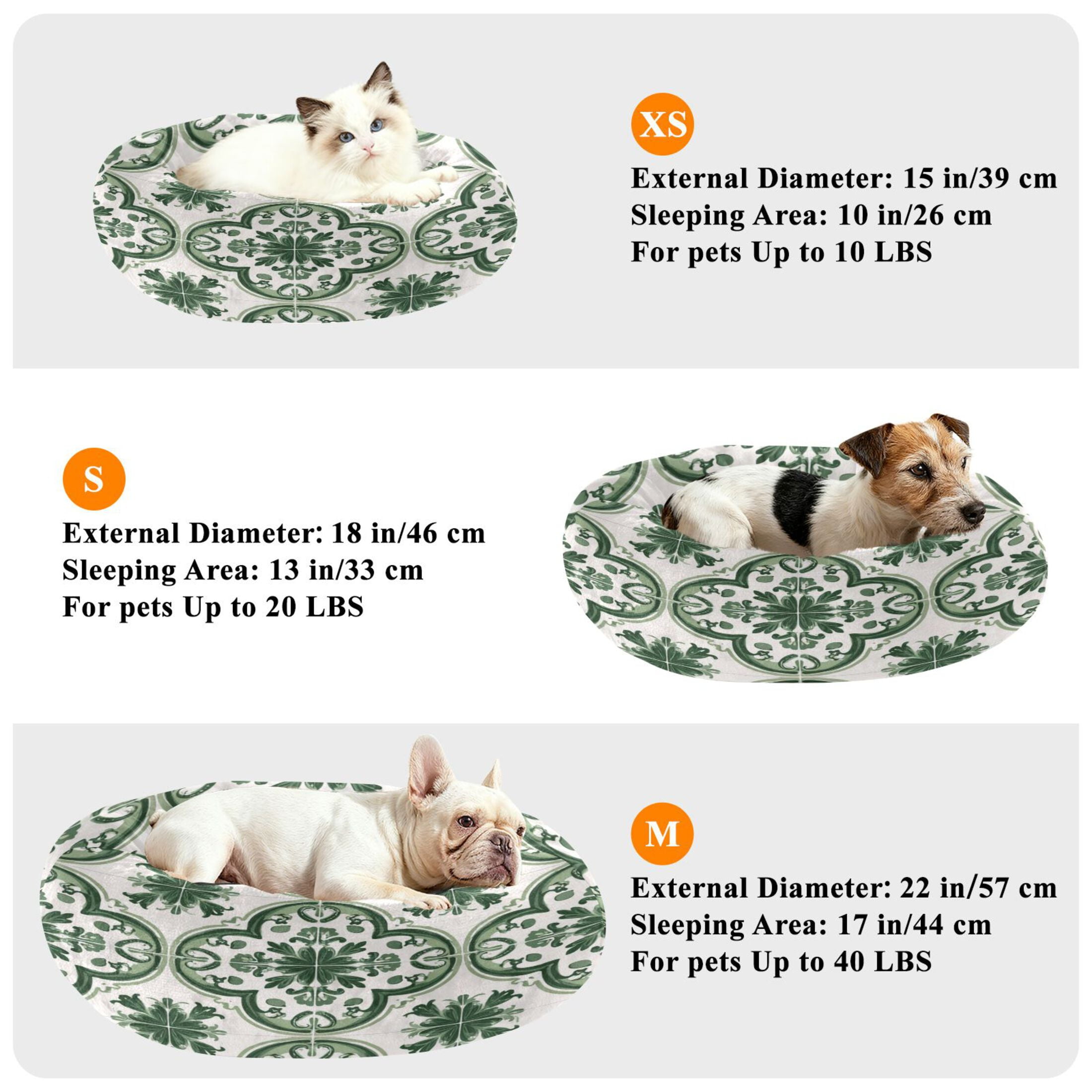 Iauyy Pet Couch Donut Cat Bed for Indoor Cats/Small Dogs Washable & Machine with Non-slip Bottom Calming Cat Furniture, A Traditional Spanish Style (M)