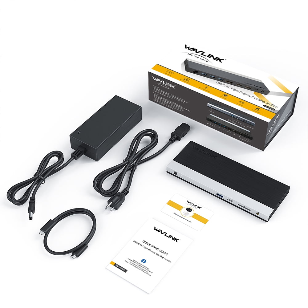 WAVLINK USB C Triple 4K@60Hz Display 13 in 1 Laptop Docking Station, 85W PD Charging for Mac OS and Windows, 1xDP & 2xHDMI, 4xUSB-A 3.0 (1 Charging), SD&TF Card Reader, Gigabit Ethernet, Phone Jack