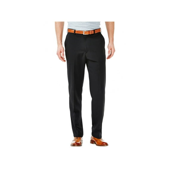 Haggar mens Haggar Men's Cool 18 Classic Fit Hidden Expandable Waist Pant , Black, 38x34