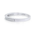thumbnail image 3 of 1/7 CT Round & Baguette Cut White Cubic Zirconia Miligrain Engagement Band Ring In 14K White Gold Plated Sterling Silver (Color: White, Clarity: VVS1-VVS2, 0.15 Cttw) -7.5, 3 of 7