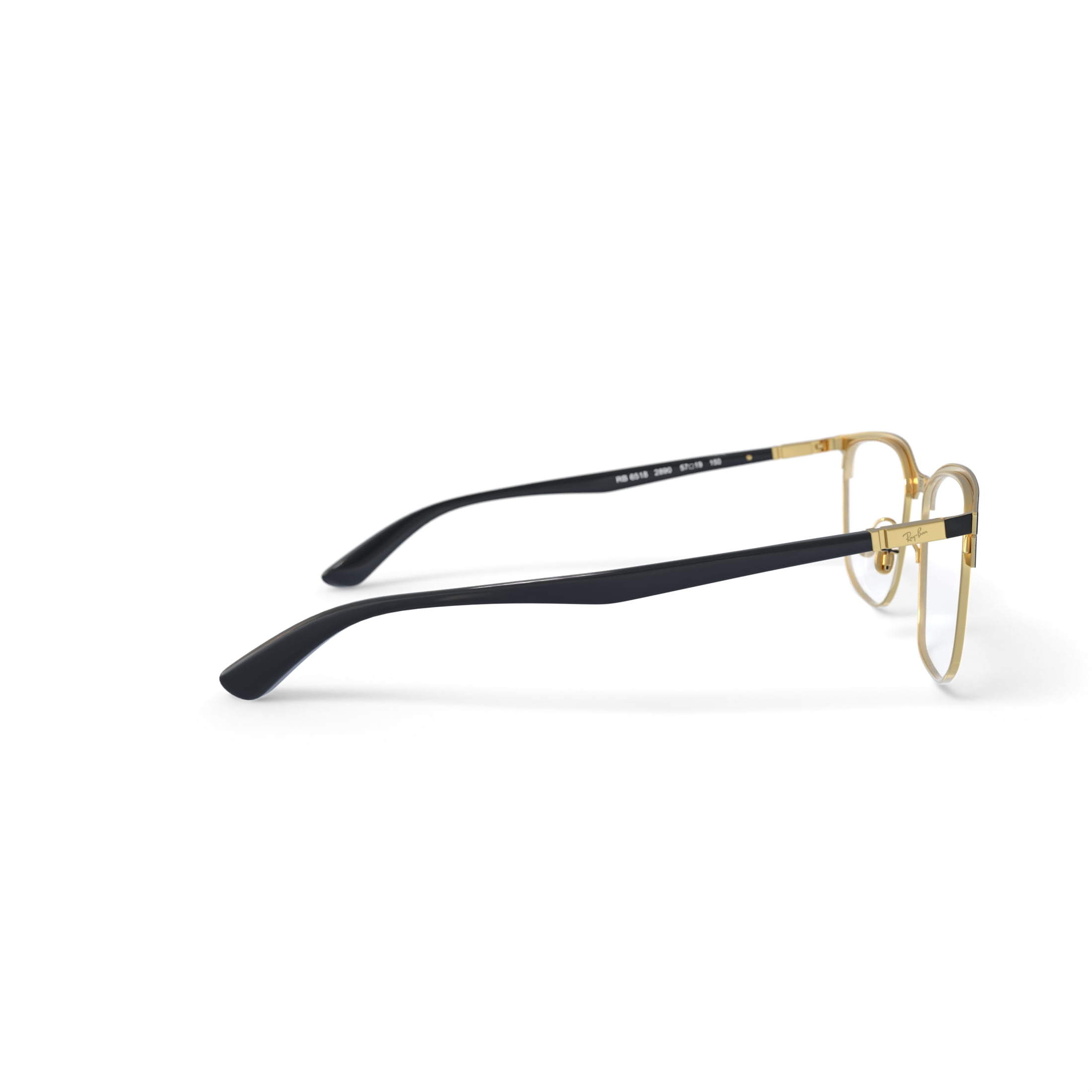 Ray-Ban Unisex Size 57 Square RB6518 Prescription Eyeglasses, Black on Arista/Demo Lens