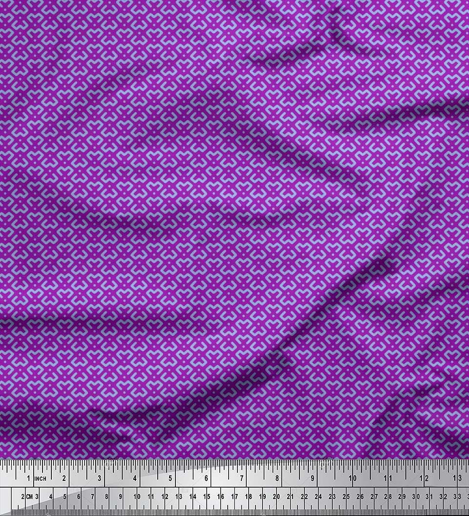 Soimoi Georgette Viscose Fabric Dot & Geometric Small Print Fabric by The Yard 42 Inch Wide