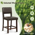 thumbnail image 6 of Costway Set of 2 Upholstered PVC Leather Bar Stools 24.5'' Dining Chairs with Back Brown, 6 of 9