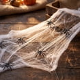 thumbnail image 5 of JHyouerji Halloween Spider Web Large Stretch Fabric Decoration with Spiders for Outdoor Yard Tree Display, 5 of 6
