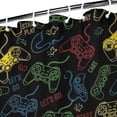 thumbnail image 3 of Colorful Games Sign Black Pattern Shower Curtain 36"x72" ,Bathroom Decorative Shower Curtains Set with 12 Hooks,Modern Waterproof Washable Shower Curtain, 3 of 6