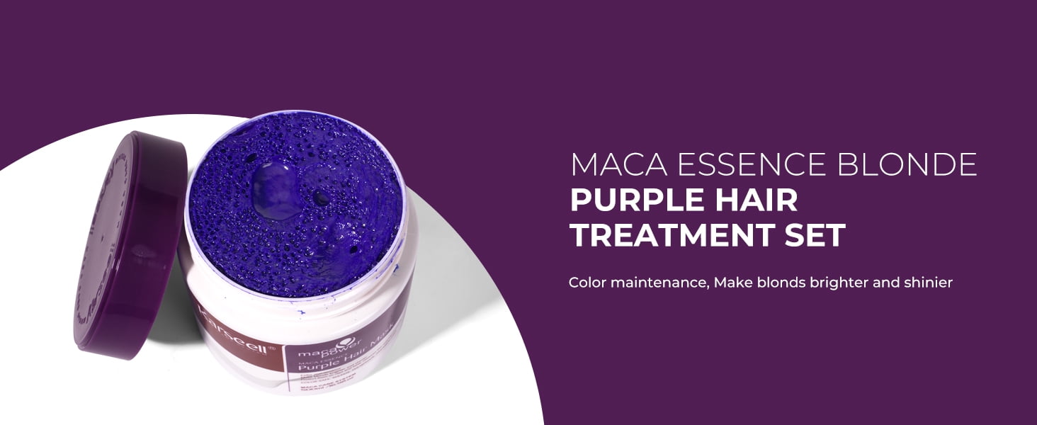 Karseell Purple Hair Mask with Argan Oil for Blonde Silver Gray Hair, Brass Neutralizing Treatment 16.9 fl oz + 1.69 fl oz