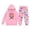 Pink, variant on Kids Outfits Set 6 7 Six Seven Letter Outfits Set Comfortable Boys Winter Outfit Warm Hoodie And Jogger Pants With Print Hot Pink 130(6-7 Years)