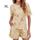 thumbnail image 5 of Sonducket Conjunto de 2 piezas de camiseta, quinto pantalón, traje informal para dormir, algodón cómodo, traje de moda de piezas, elegante, Yoga, Prendas para la parte del cuerpo Albaricoque XL Sonducket AP011066-14, 5 of 6