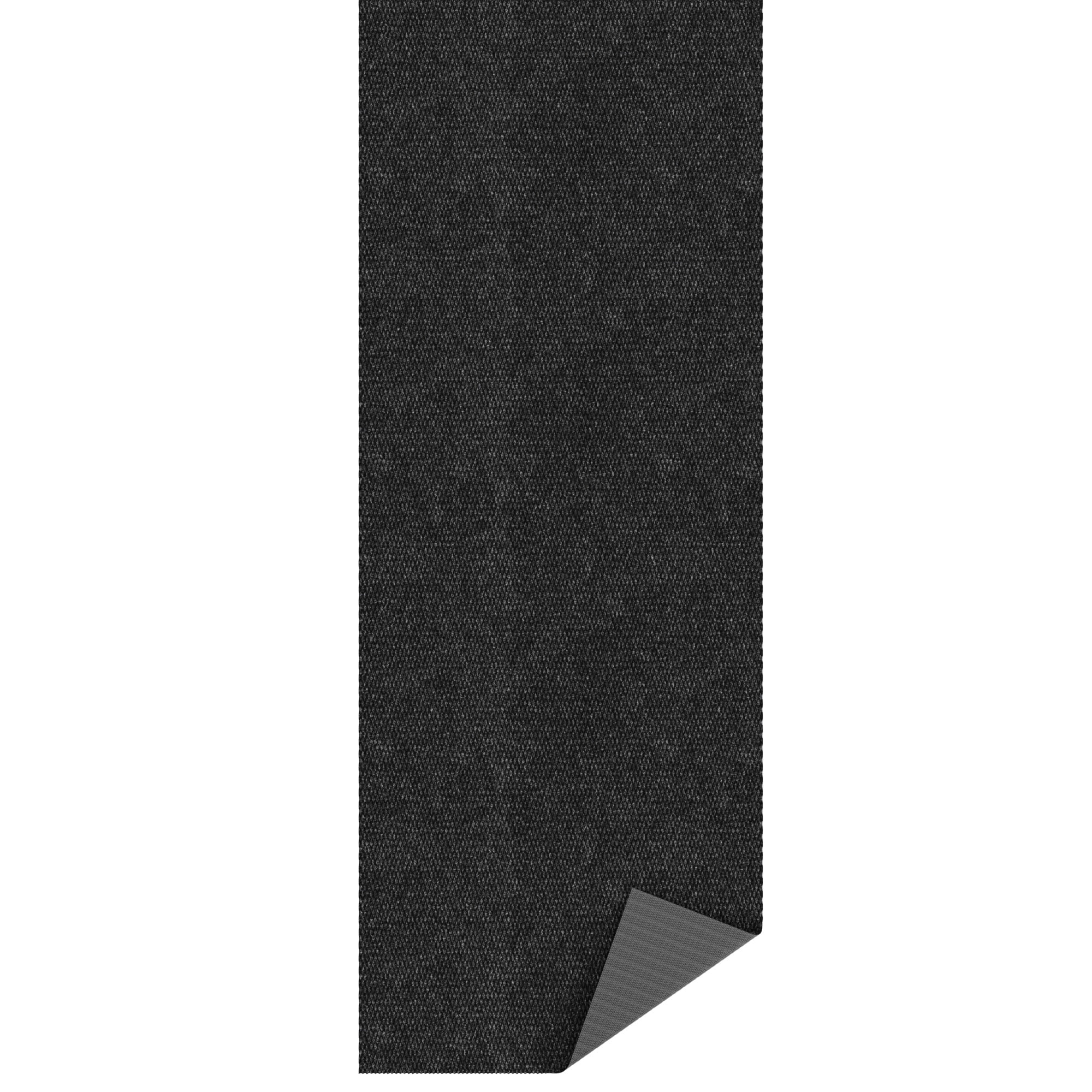 Ottomanson Non-Slip Hallway Runner Rug 2'7" x 47' Indoor/Outdoor Custom Size Utility Carpet for Garage, Black Hobnail