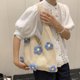 thumbnail image 3 of Bolso Ganchillo Likrtyny Flores Punto Hombro Mano Mujer Verano Azul, 3 of 9