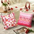 thumbnail image 6 of 4 Pcs Valentines Day Pillow Covers 18x18, Pink Car Love Hearts Be Mine Valentines Day Decor, Holiday Pillow Covers Decorations for Couch Sofa Living Room (Pink), 6 of 6