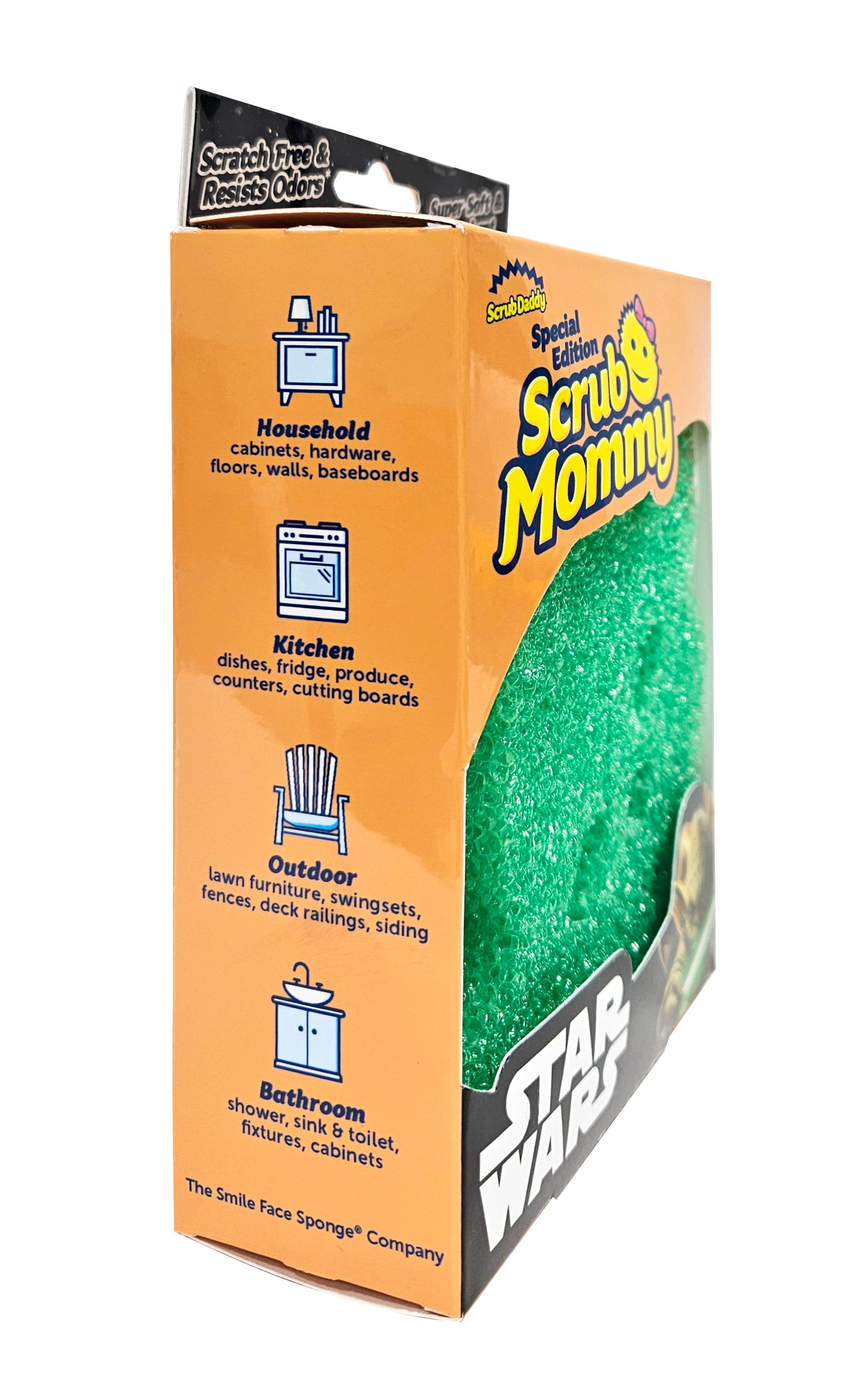 Scrub Daddy Scrub Mommy Star Wars Green Yoda Sponge Scratch-Free Dish Scrubber, Kitchen & Bath Cleaning Supplies, 1 Count