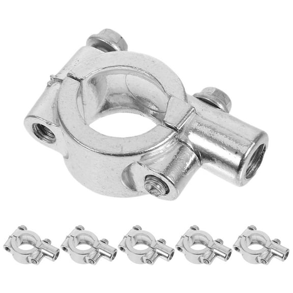 Minkissy 6Pcs Motorcycle Handlebar Flag Mount Aluminum Base Weather Resistant Plated Silver