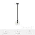 thumbnail image 7 of Hunter - High Oaks 1-light Noble Bronze, Small Pendant Light, Dimmable, Formal Style, Globe Shaped, for Bedrooms, Dining, Living Rooms - 19558, 7 of 7