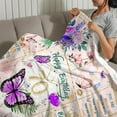 thumbnail image 4 of 70th Birthday Blanket, 70 Year Old Gifts for Women, Happy 70th Birthday Gift Ideas, Butterfly Flower Throw Blanket Decorations Gifts for Birthday Anniversary Christmas Warm Flannel Blankets 50x60, 4 of 6
