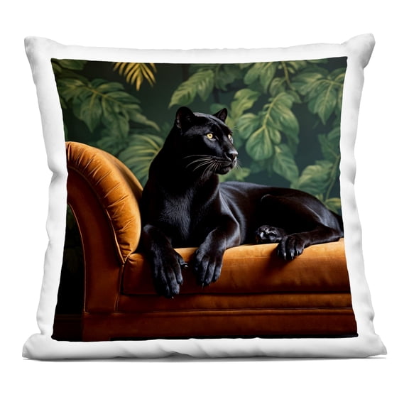 Stupell Industries Majestic Panther on Chaise Decorative Printed Throw Pillow, design by Lettered and Lined