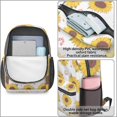 thumbnail image 4 of 17 Inch Lightweight Backpack,PVC Waterproof Oxford Fabric, Ergonomically Designed, with Large Capacity, Sunflower Print, 4 of 4