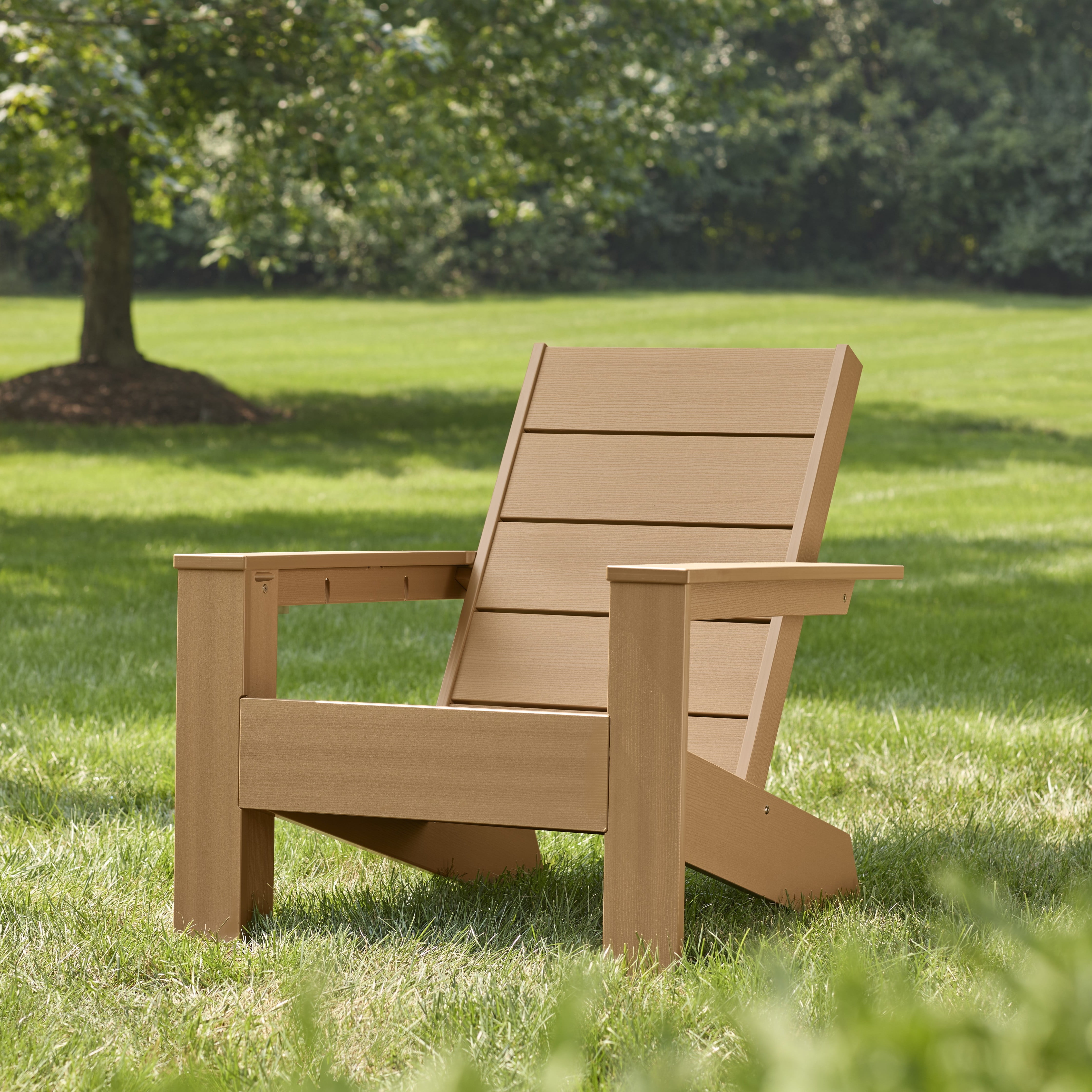Better Homes & Gardens Ezra Outdoor HDPE Adirondack Chair, Teak
