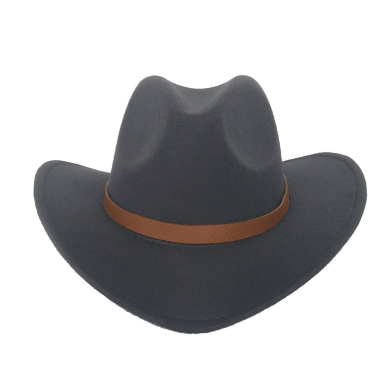 Wide Brim Felt Cowboy Hat Unisex Western Cowgirl Fedora Cowboy Hat for Men Western Cowgirl Hat for Women Unisex Wide  main image 3