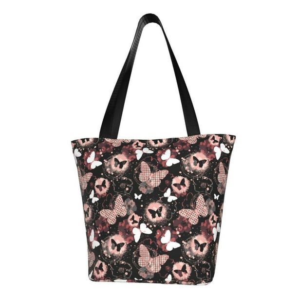 Fotbe Butterfly Bolsa de Playa con Estampado, Bolsa de Hombro, Bolsa de Mano Espaciosa, Bolsa de Viaje Ligera, Bolsa de Compras Versátil