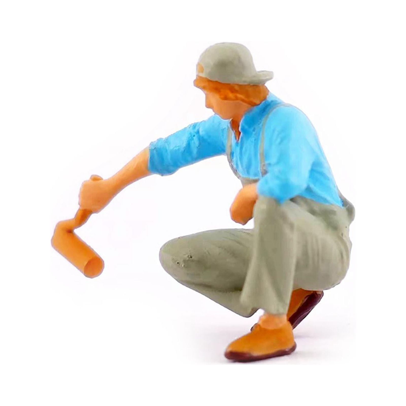 Hand Painted 1:87 Figure Painter Tiny People Painting Scene for Train Railways Table Building Layout Diorama Scenery HO , No Ladder Rack
