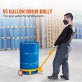 thumbnail image 2 of KFFKFF 55 Gal Drum Mover, 1200 lbs Capacity, Steel Barrel Cart with Low Profile, Durable Frame & Adjustable Handle, 3-Wheel Design for Workshops, Factories & Warehouses, 2 of 9