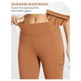 thumbnail image 4 of BALEAF Women's Fleece Lined Pants Yoga Pants Warm Thermal Winter High Waisted Straight Leg Leggings with 6 Pockets Light Brown S, 4 of 7
