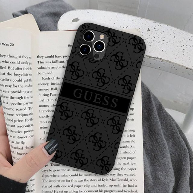 Funda Blanda De Silicona Negra Guess De Moda Para iphone 14 13 12 11 Pro MAX XS