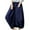 Navy, variant on Npasoilc Latern Skirts for Women Cotton Linen Elastic High Waist A-line Pleated Skirt Solid Color Casual Loose Mid-Length Skirt with Pockets